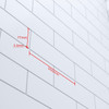 Subway Tile Look Shower Liner White with Grey Lines - 900mm