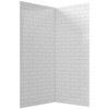Subway Tile Look Shower Liner White with Grey Lines - 900mm