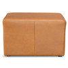 Rectangle Tan Leather Ottoman