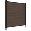 WPC Fence Panel 1.8 x 1.8m with Aluminium Ground Post - Black Coffee