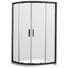 Arco Core Round Shower 1000mm Double Door Black - 60mm Profile Tray