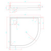 Arco Core Round Shower 1000mm Double Door Black - 60mm Profile Tray