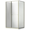 SS Champagne 1200mm Slide-In Shower with Corner Waste - LHS