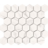 Porcelain Mosaic Tiles Hexagone 325 x 282mm - 51mm x 59mm 36 (6x6) White with Grey Vein
