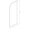Fluted Curved Shower Screen 800 x 2000mm Matte Black - RHS