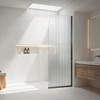 Fluted Curved Shower Screen 800 x 2000mm Matte Black - RHS