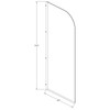 Fluted Curved Shower Screen 800 x 2000mm Chrome - LHS