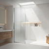 Fluted Curved Shower Screen 800 x 2000mm Chrome - LHS