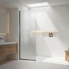 Fluted Curved Shower Screen 800 x 2000mm Brushed Gunmetal - LHS