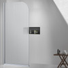 Fluted Curved Shower Screen 1000 x 2000mm Chrome - LHS