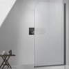 Fluted Curved Shower Screen 1200 x 2000mm Brushed Gunmetal - RHS
