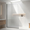 Fluted Curved Shower Screen 1200 x 2000mm Brushed Gunmetal - LHS