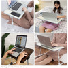 Adjustable Laptop Bed Table with Foldable Legs - Black
