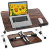 Adjustable Laptop Bed Table with Foldable Legs - Brown