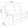 Arthur Recliner 2 Seater Sofa 1450mm Beige