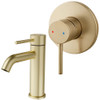 Vogue Linear Shower & Basin Mixer Set Brushed Brass