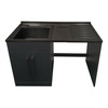 Vogue Laundry Tub 1200mm x 600mm Black With Washer Cabinet - APPLIANCE NOT INCLUDED