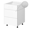 Kitchen Base Cabinet 3 Drawer 450mm Flat Pack - White Woodgrain