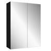 Vogue Soho Mirror Cabinet Black Woodgrain 2 Door 600mm