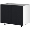 Kitchen Base Cabinet 2 Door 1000mm Flat Pack - Black Woodgrain