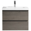 Vogue Soho Wall Vanity Dracula Oak with Omega Top 600mm