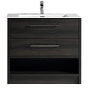 Vogue Fremont Floor Vanity 900mm Black Woodgrain with Artificial Marble Sigma Top