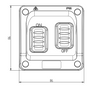 Double Outdoor Gang Switch 16A - Weatherproof