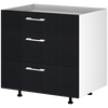 Rebon Kitchen Base Drawer Cabinet 800mm Black Woodgrain