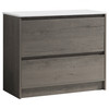 Vogue Zara Short Floor Vanity Dracula Oak with Countertop 1000mm