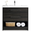 Vogue Fremont Floor Vanity 900mm Black Woodgrain with Stone Resin Omega Top