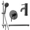 Vogue Linear Bathroom Tapware Combo Gunmetal