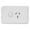 Edge Single Power Point White 15A - Horizontal