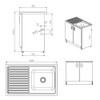 Vogue Alpine Laundry Cabinet with Removable 3 Baskets - 1000mm