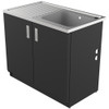 Vogue Alpine Laundry Cabinet with 3 Removable Baskets Black - 1000mm