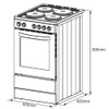 Vogue Freestanding Oven 50cm with Hotplates - White