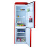 Vogue 310L Retro Upright Fridge Freezer Red Bottom Mount Freezer