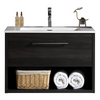 Fremont Wall Vanity Black Woodgrain with Sigma Top 750mm