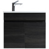 Vogue Maia Wall Vanity 600mm with Basin - Black Woodgrain