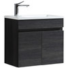 Vogue Maia Wall Vanity 600mm with Basin - Black Woodgrain