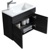 Vogue Maia Wall Vanity 600mm with Basin - Black Woodgrain