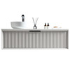 Coast Wall Vanity White Oak with Countertop & Basin 1200mm - Left