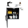 Vogue Noe Black Woodgrain Wall Vanity With Top and Holder - 440mm