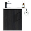 Vogue Noe Black Woodgrain Wall Vanity With Top and Holder - 440mm