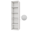 Wardrobe Wall Hung Tower with Shelves Only White Woodgrain - 400mm x 1532mm