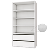 Wardrobe Wall Hung Tower with Shelves & Drawers White Woodgrain - 800mm x 1532mm