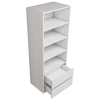 Wardrobe Wall Hung Tower with Shelves & Drawers White Woodgrain - 600mm x 1532mm