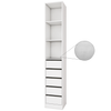 Wardrobe Floorstanding Tower with Shelves & Drawers White Woodgrain - 400mm x 2300mm