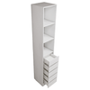 Wardrobe Floorstanding Tower with Shelves & Drawers White Woodgrain - 400mm x 2300mm