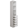 Wardrobe Floorstanding Tower with Shelves & Drawers White Woodgrain - 400mm x 2300mm