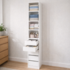 Wardrobe Floorstanding Tower with Shelves & Drawers White Woodgrain - 400mm x 2300mm